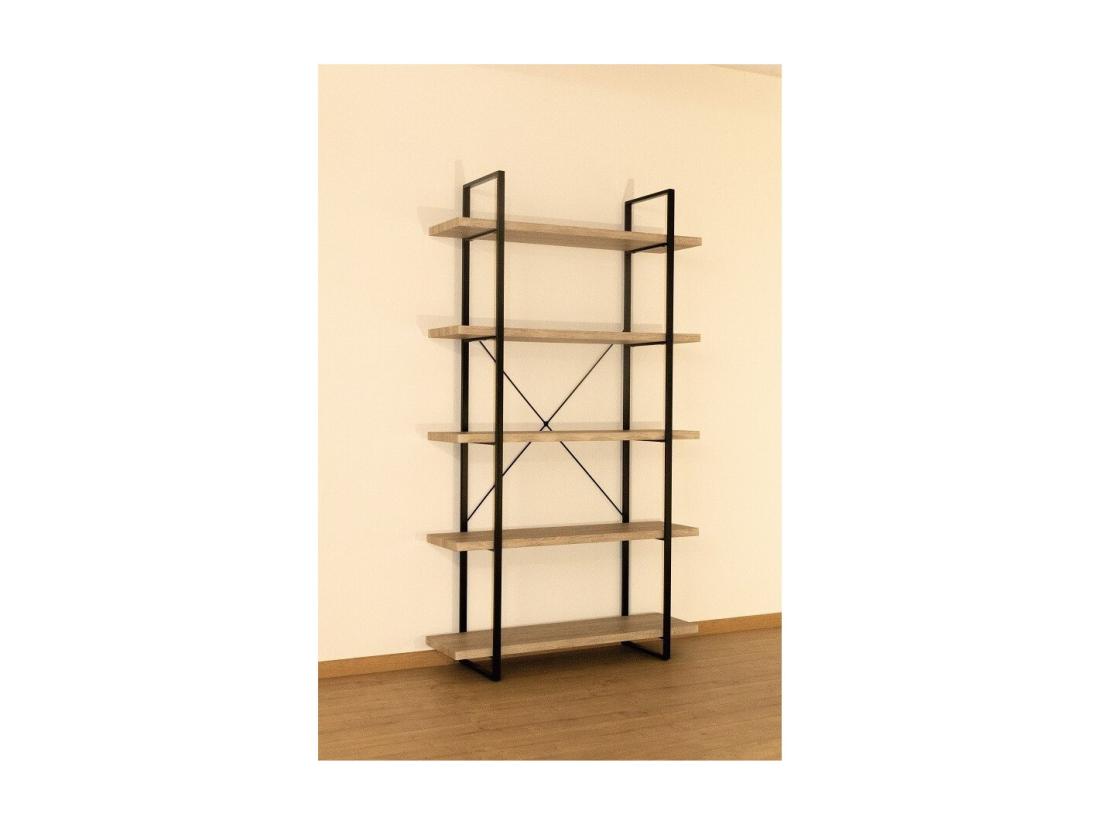 Vente Unique Étagère Industrielle SHELVES – 5 Niveaux – Bois Et Métal – Design Loft Tendance