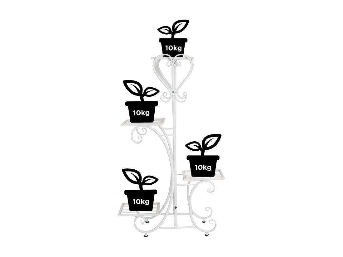 Vente Unique Étagère Plante Intérieure Porte Plantes Support Pot De Fleurs Sur Pied Pour Balcon 87x50x25cm