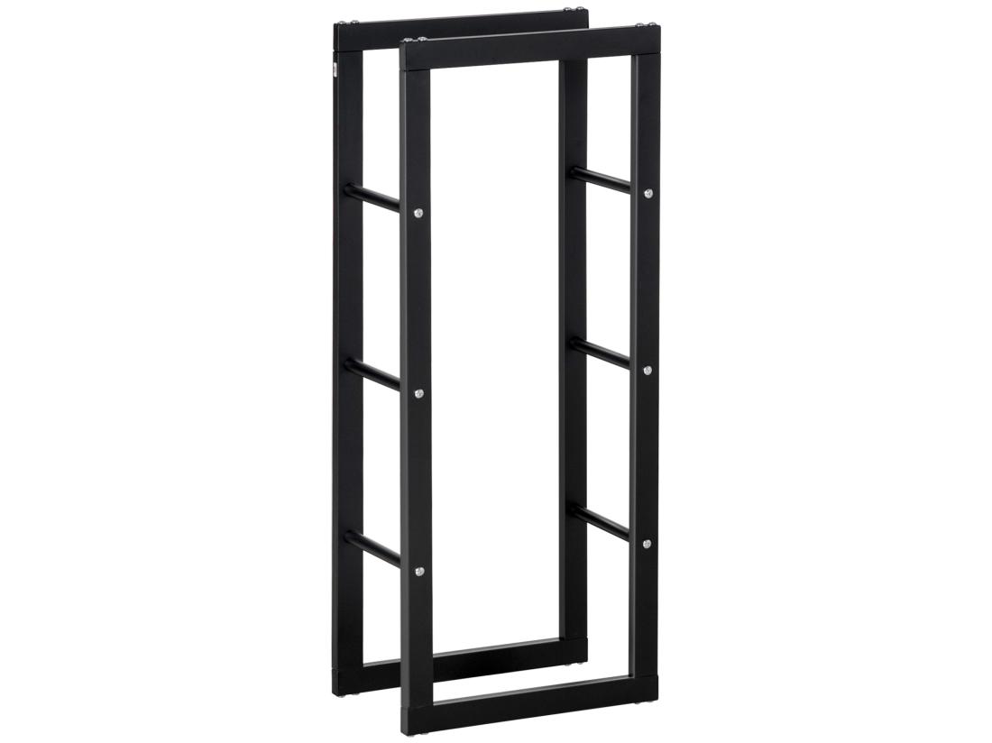 Vente Unique Etagère Porte Bois De Cheminée Porte-bûches Design Contemporain Charge Max. 100 Kg Dim. 40L X 25l X 100H Cm Métal Noir