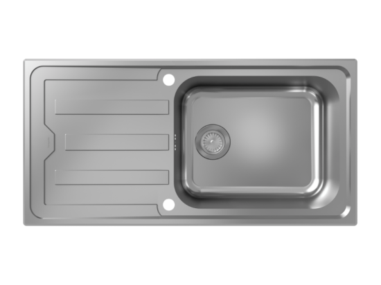 Vente Unique Evier 1 Bac Avec égoutoir HANSGROHE S44 Inox