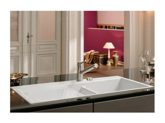 Vente Unique Evier 1 Bac Et Demi VILLEROY ET BOCH Subway Pure 60 100 X 51 égouttoir à Gauche Céramique Sans Vidage Blanc