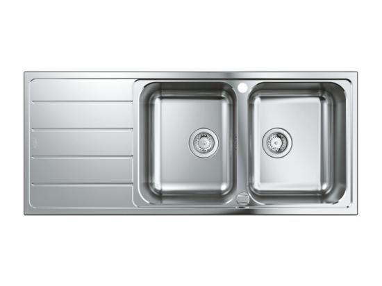 Vente Unique Evier à Encastrer 2 Bacs GROHE K500 Quickfix Réversible Avec Vidage Auto