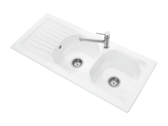 vente unique Evier céramique à encastrer 2 bacs 113x51cm VILLEROY ET BOCH Nestor plus