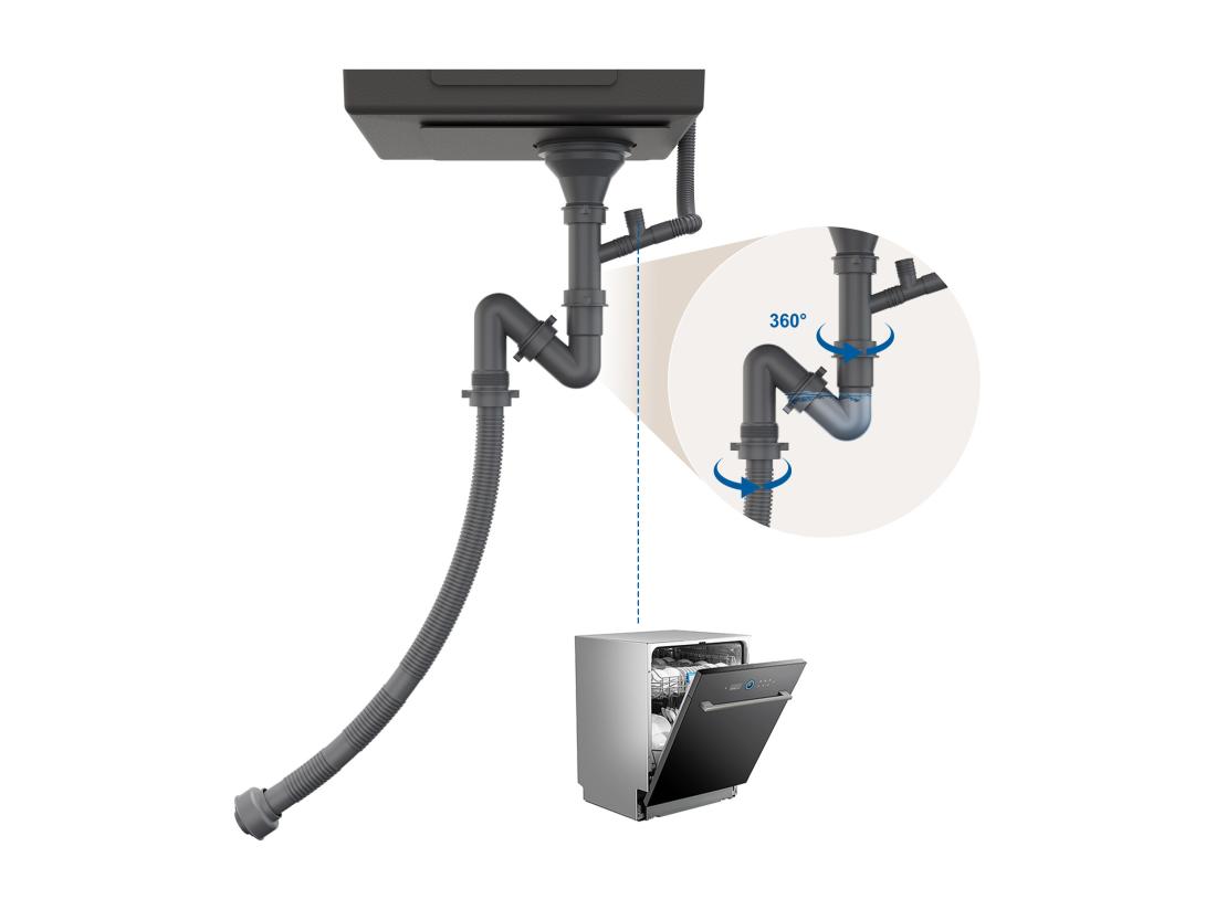 vente unique Évier Cuisine 1 Bac 44*49*20 CM Lavabo Cuisine avec Distributeur Savon Inox 304 Évier encastré/à Poser Évier avec Trou de Montage pour Robinet