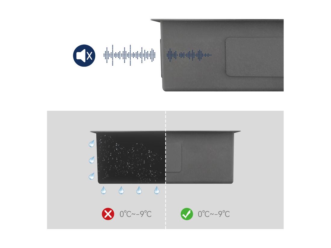 Vente Unique Évier Cuisine 1 Bac Gris Noir 44*49*20 CM Lavabo Cuisine Avec Distributeur Savon Inox Évier Encastré/à Poser Évier Avec Trou Montage Pour Robinet