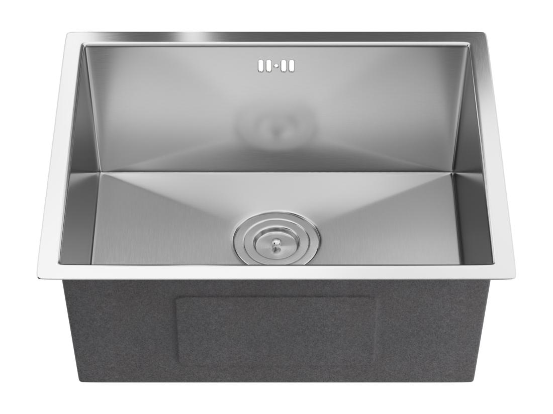 Vente Unique Evier En Acier Inoxydable - 55x45 Cm - Gris - SOELA