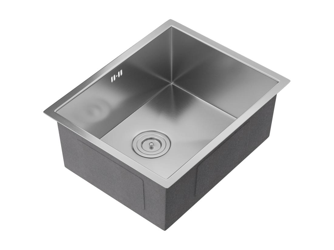 Vente Unique Evier En Acier Inoxydable - 55x45 Cm - Gris - SOELA