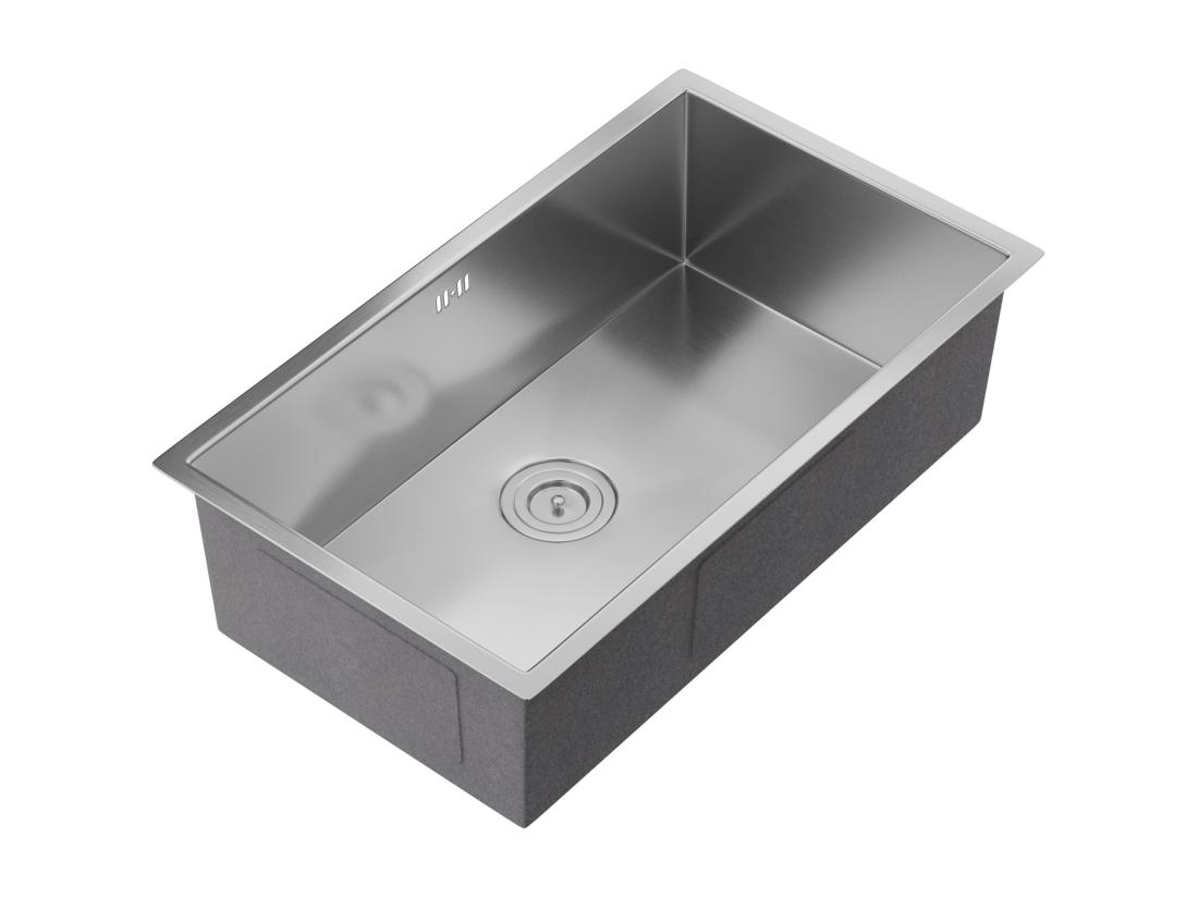 Vente Unique Evier En Acier Inoxydable - 76x45 Cm - Gris - SOELA