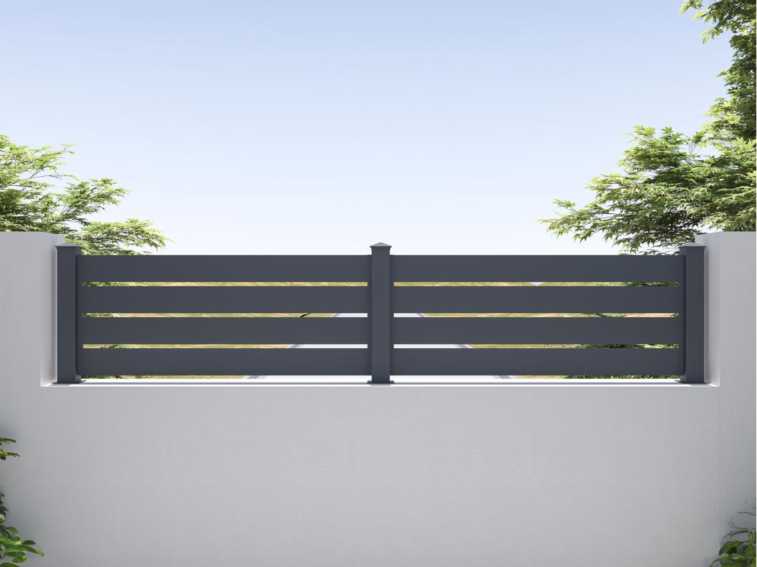 Vente Unique Extension De Clôture à Poser Ajourée H80.3 X L178.3 Cm En Aluminium Anthracite - PRIMO