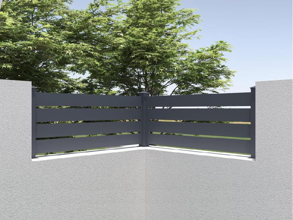 Vente Unique Extension De Clôture à Poser Ajourée H80.3 X L178.3 Cm En Aluminium Anthracite - PRIMO