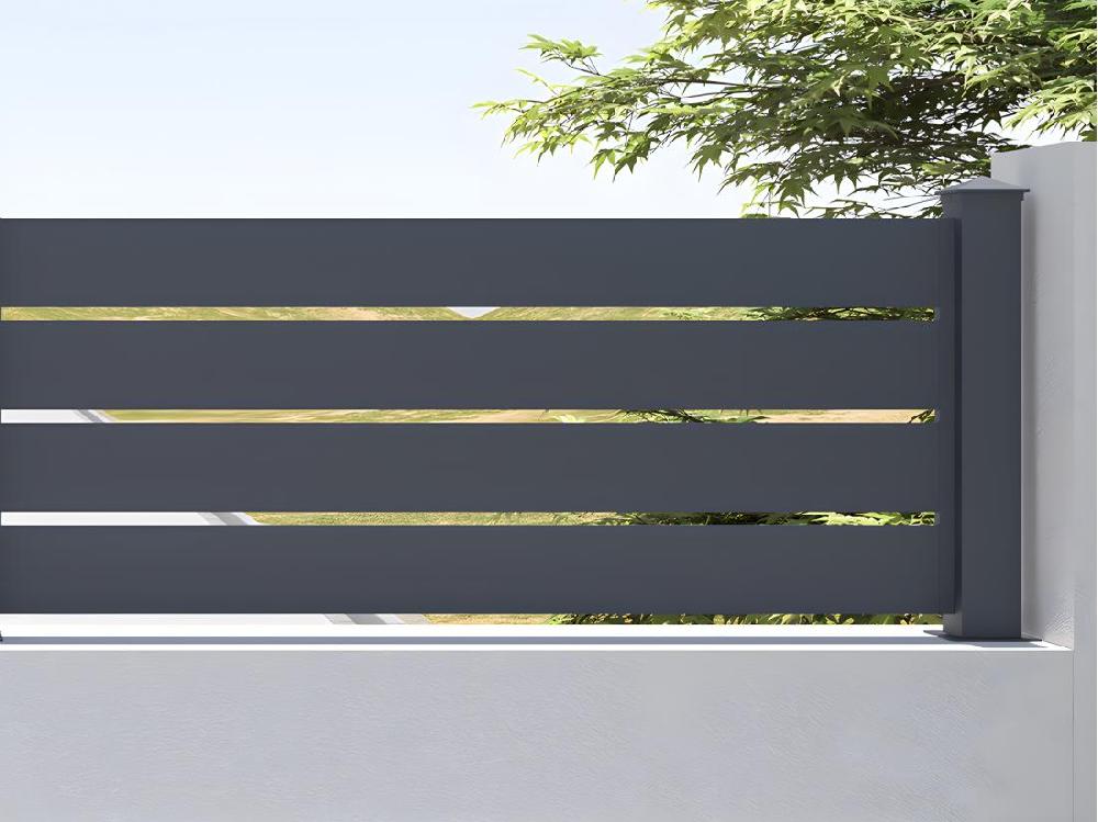 vente unique Extension de clôture à poser ajourée H80.3 x L178.3 cm en aluminium anthracite - PRIMO