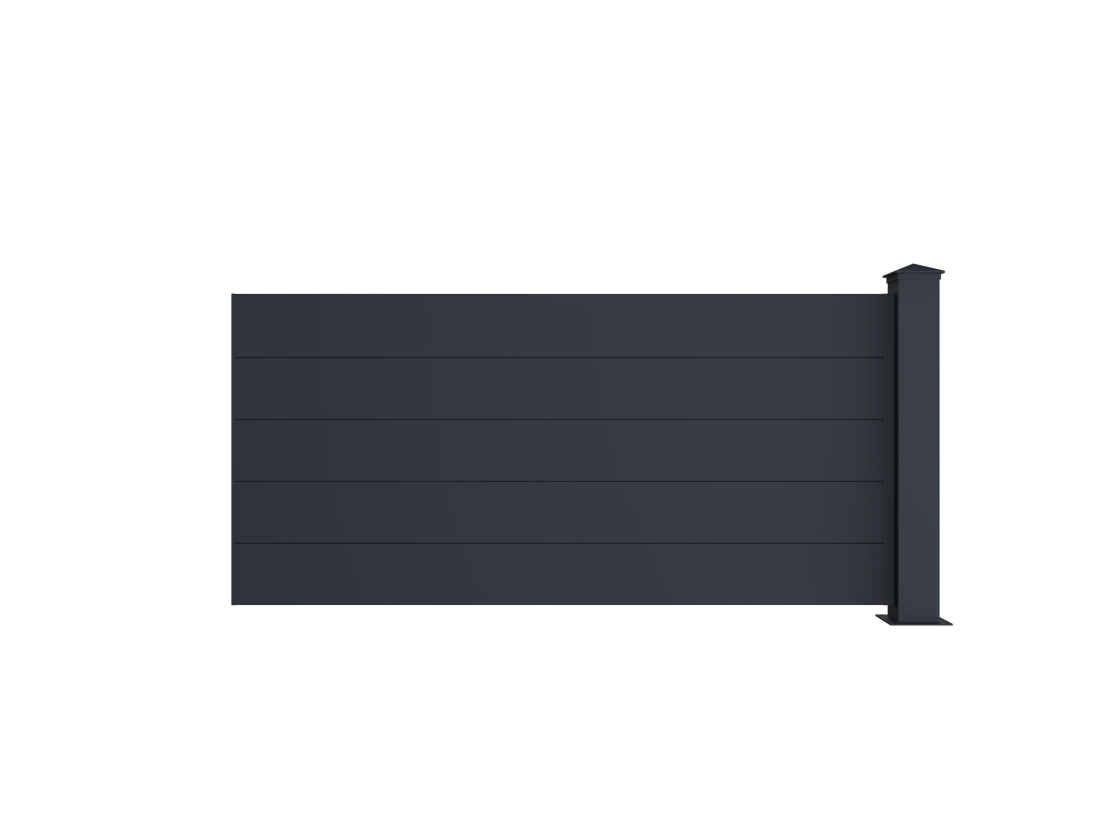 Vente Unique Extension De Clôture à Poser H89 X L189 Cm En Aluminium Anthracite - NAZARIO