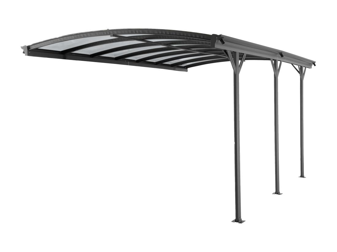 Vente Unique Extension Pour Carport Pergola Autoportant En Aluminium - 1 Voiture - L505 X H239 Cm - 15 15 M² - Gris Anthracite - BARESA