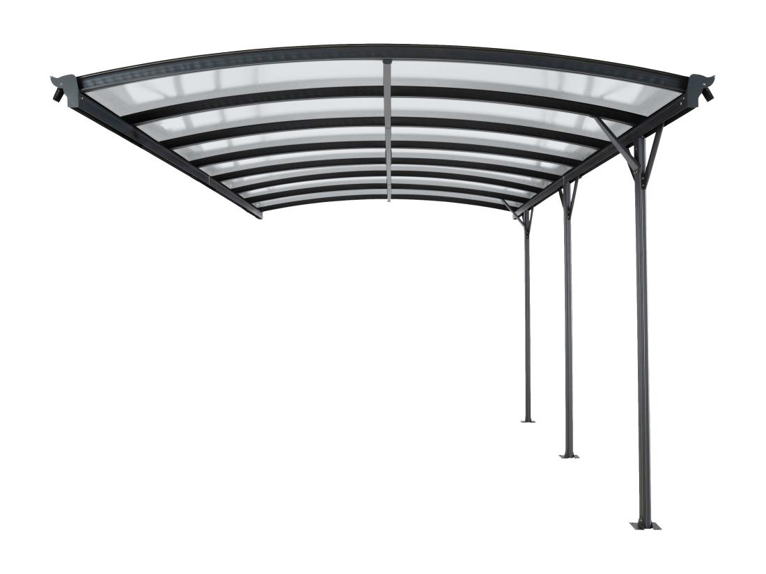Vente Unique Extension Pour Carport Pergola Autoportant En Aluminium - 1 Voiture - L505 X H239 Cm - 15 15 M² - Gris Anthracite - BARESA