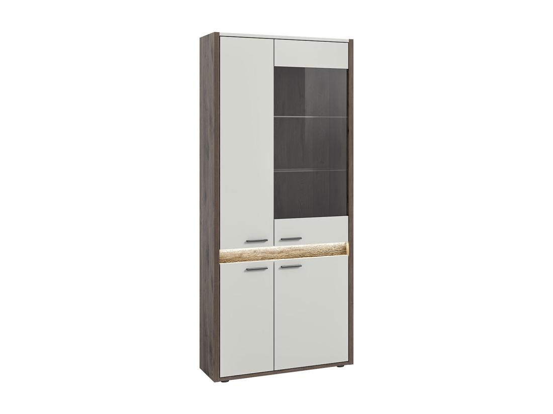 vente unique Falcona citrine 4 portes avec éclairage LED gris clair