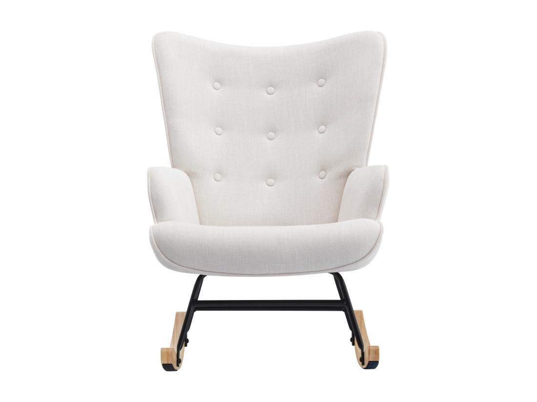 Vente Unique Fauteuil à Bascule En Tissu Chiné Beige ELMINA II