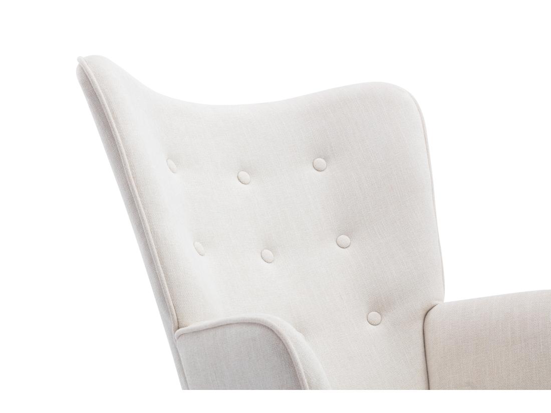 Vente Unique Fauteuil à Bascule En Tissu Chiné Beige ELMINA II