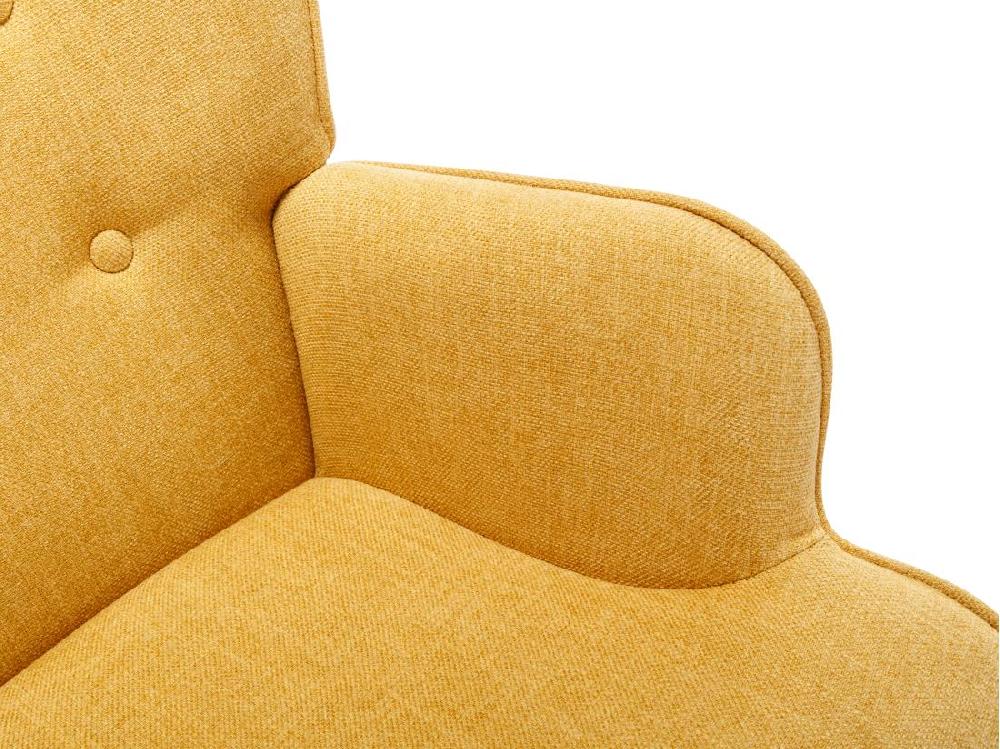 Vente Unique Fauteuil à Bascule En Tissu Chiné Jaune Moutarde ELMINA II