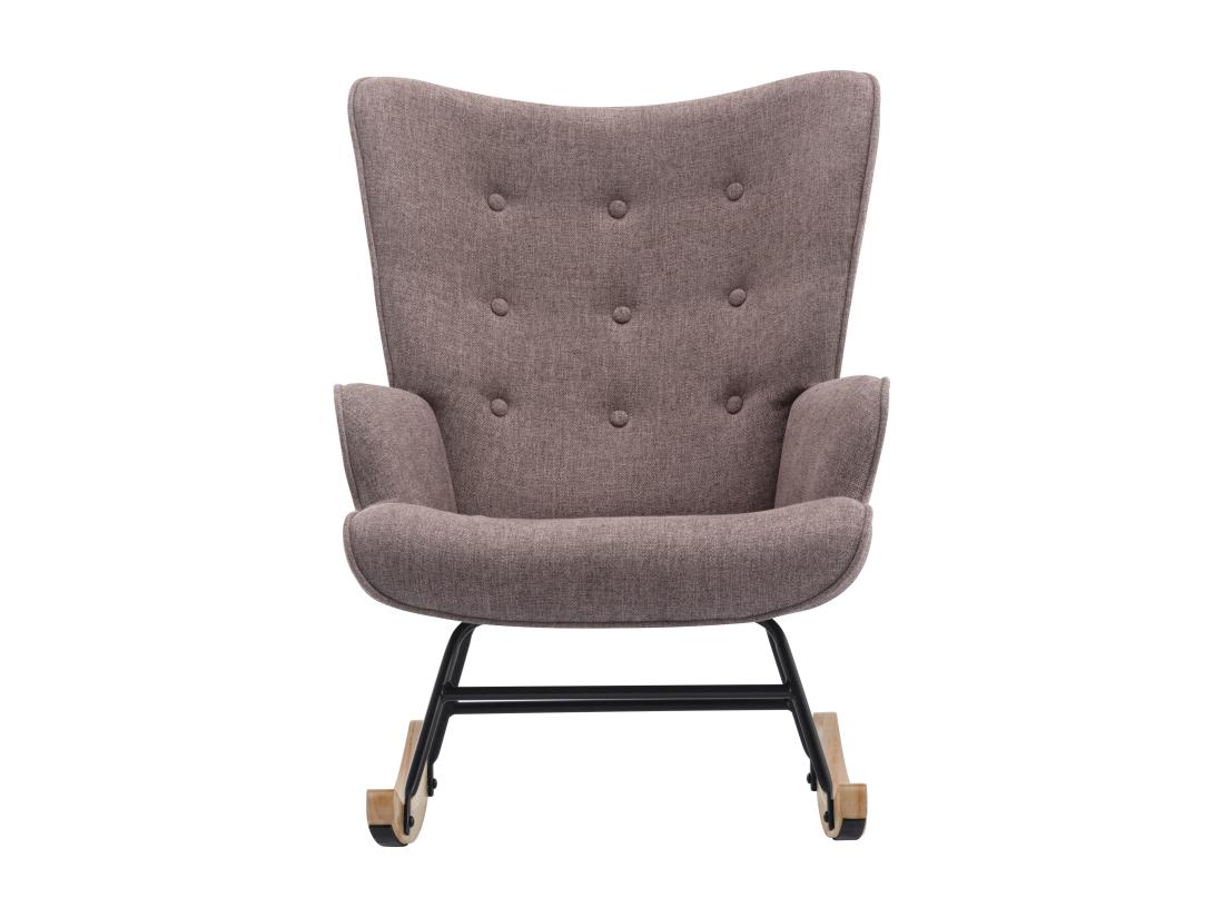 Vente Unique Fauteuil à Bascule En Tissu Chiné Taupe ELMINA II