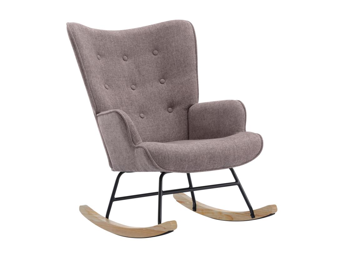 Vente Unique Fauteuil à Bascule En Tissu Chiné Taupe ELMINA II