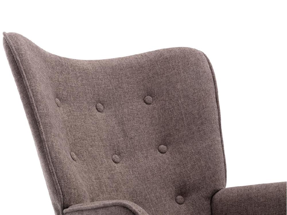 Vente Unique Fauteuil à Bascule En Tissu Chiné Taupe ELMINA II