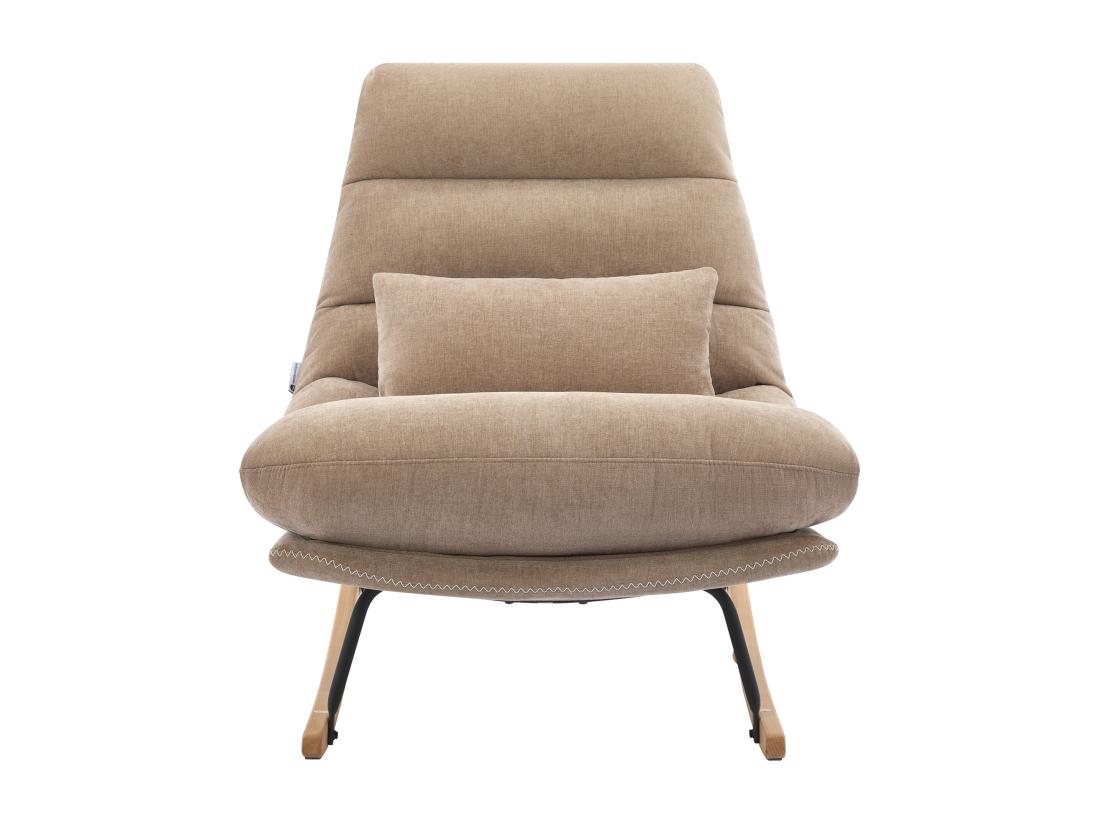 Vente Unique Fauteuil à Bascule En Tissu Taupe RELIACO