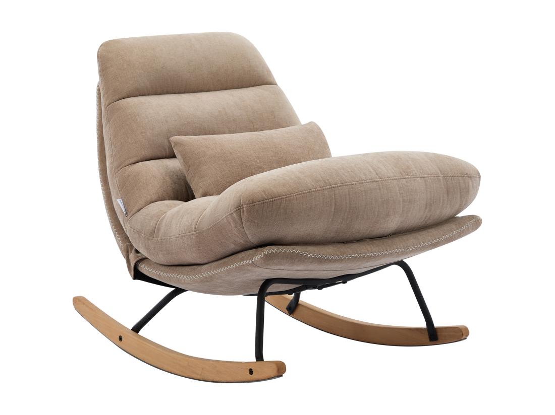 Vente Unique Fauteuil à Bascule En Tissu Taupe RELIACO