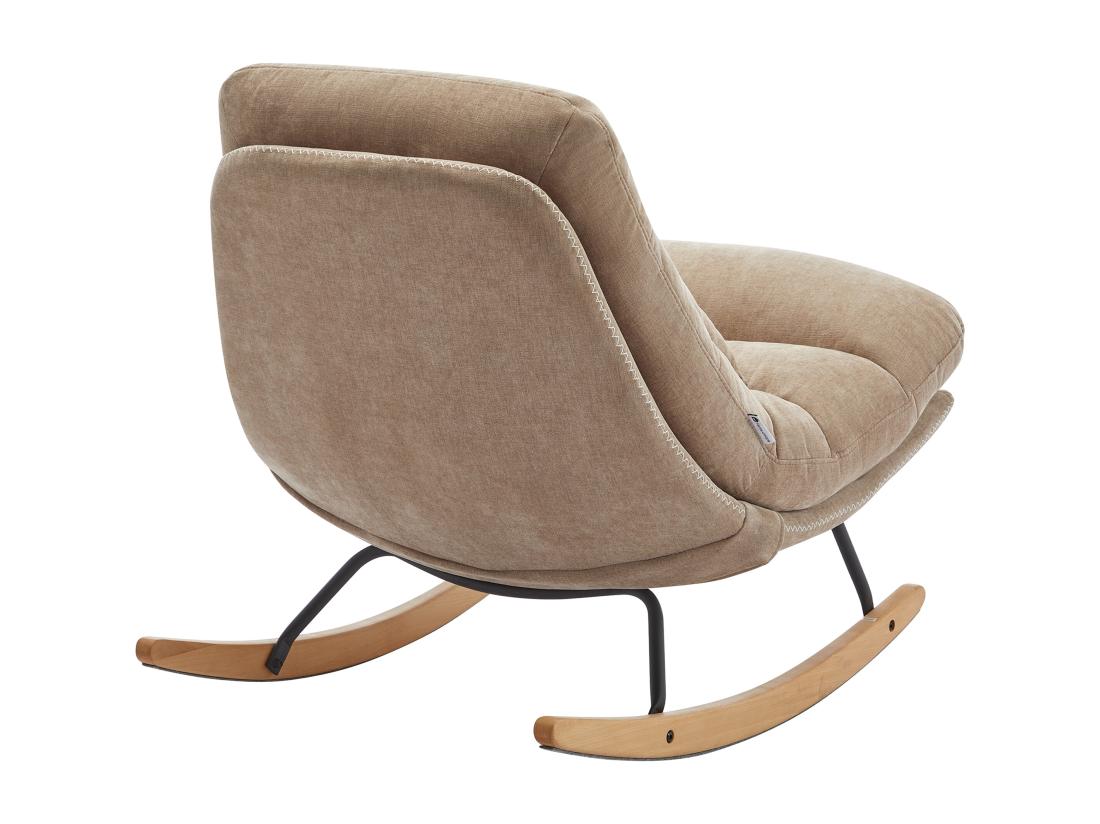 Vente Unique Fauteuil à Bascule En Tissu Taupe RELIACO