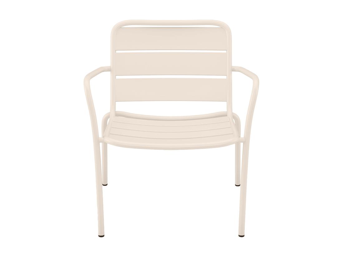 Vente Unique Fauteuil Bas De Jardin Empilable En Métal - Beige - MIRMANDE De MYLIA