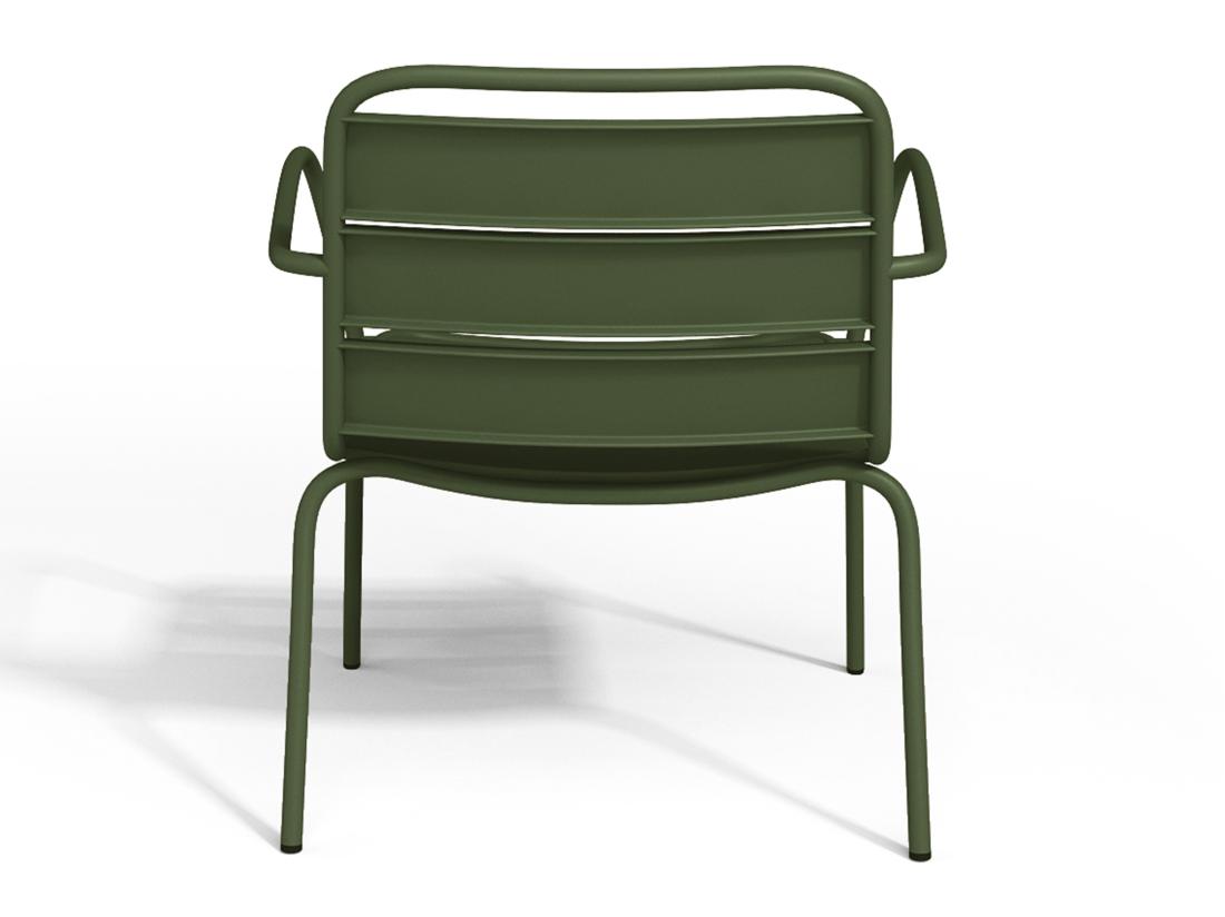 Vente Unique Fauteuil Bas De Jardin Empilable En Métal - Kaki - MIRMANDE De MYLIA
