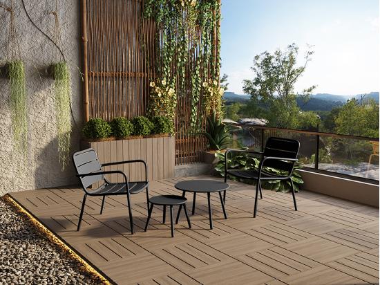 Vente Unique Fauteuil Bas De Jardin Empilable En Métal - Noir - MIRMANDE De MYLIA