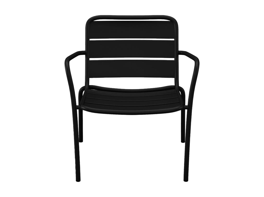 Vente Unique Fauteuil Bas De Jardin Empilable En Métal - Noir - MIRMANDE De MYLIA