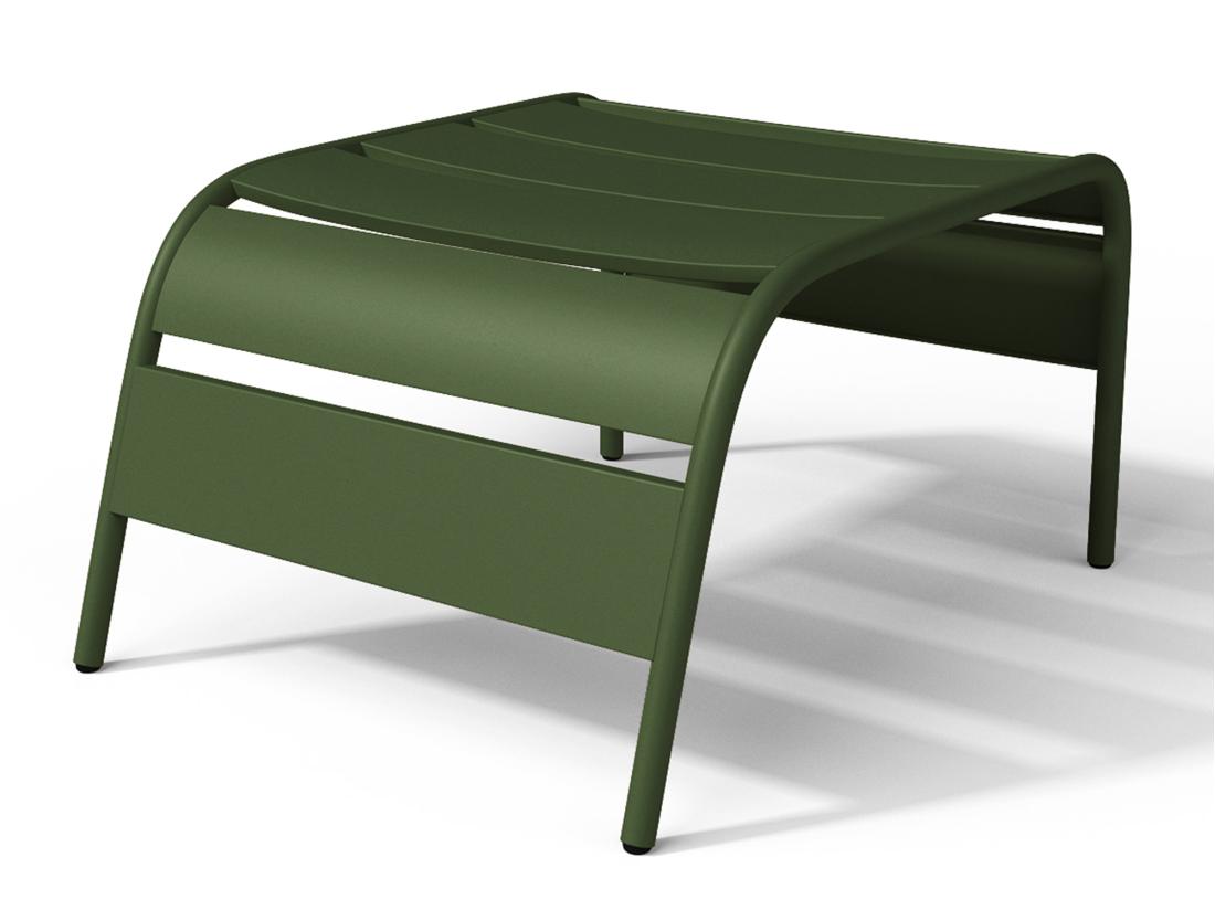Vente Unique Fauteuil Bas De Jardin Empilable + Repose Pied En Métal - Kaki - MIRMANDE De MYLIA