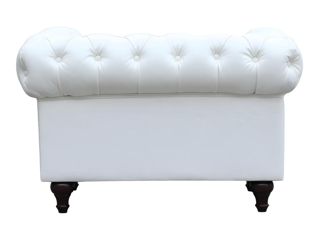Vente Unique Fauteuil Chesterfield "Aliza" - 111 X 82 X 70 Cm - Blanc