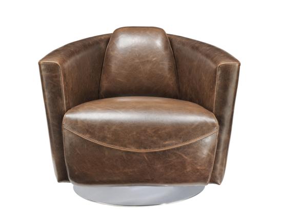 Vente Unique Fauteuil Club 100% Cuir Vieilli FLORENTIN