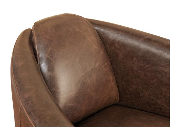 Vente Unique Fauteuil Club 100% Cuir Vieilli FLORENTIN