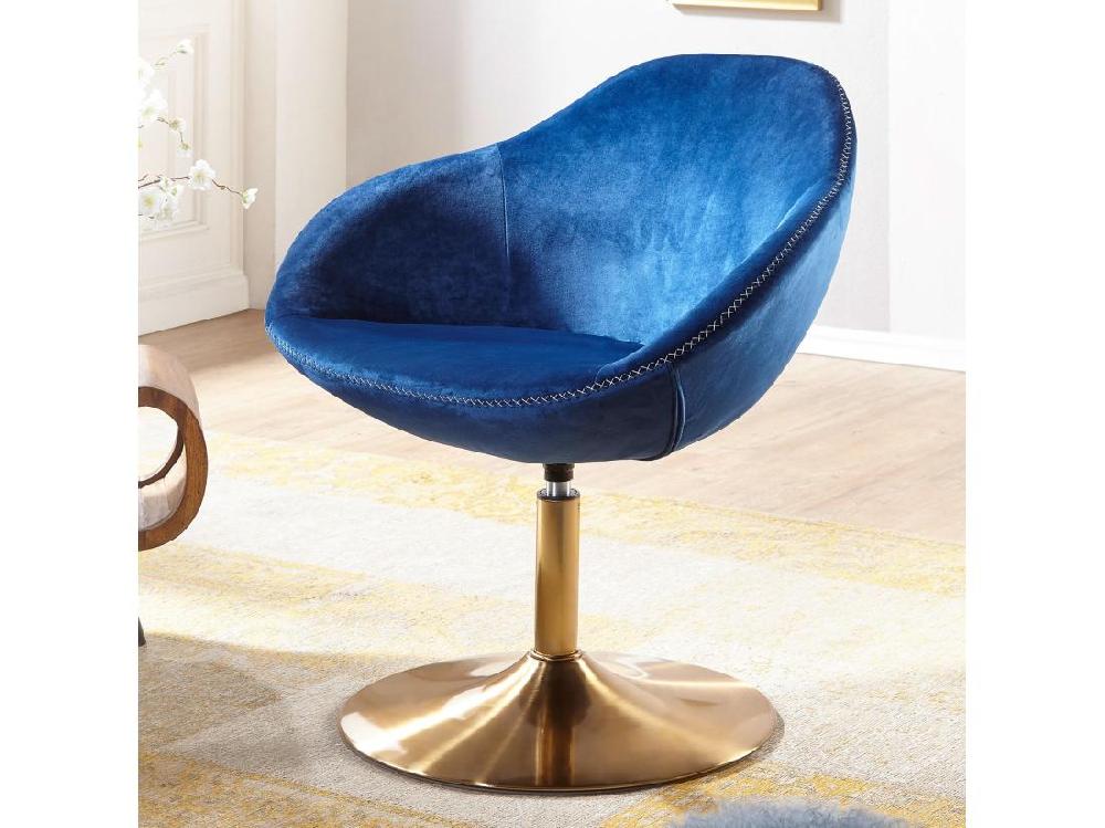 Vente Unique Fauteuil Club Pivotant En Velours 70x79x70 Cm Confortable Et Moderne - Capacité 120 Kg