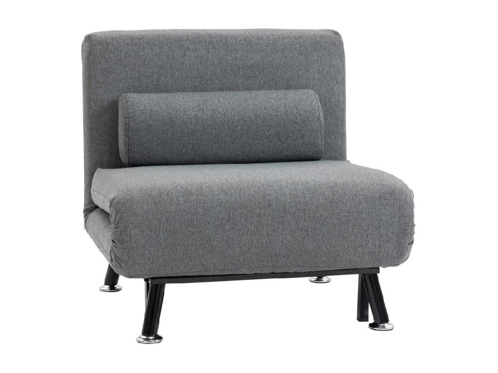 Vente Unique Fauteuil Convertible 3 En 1 Chauffeuse Lit Avec Coussin Gris