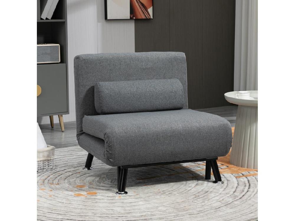 Vente Unique Fauteuil Convertible 3 En 1 Chauffeuse Lit Avec Coussin Gris