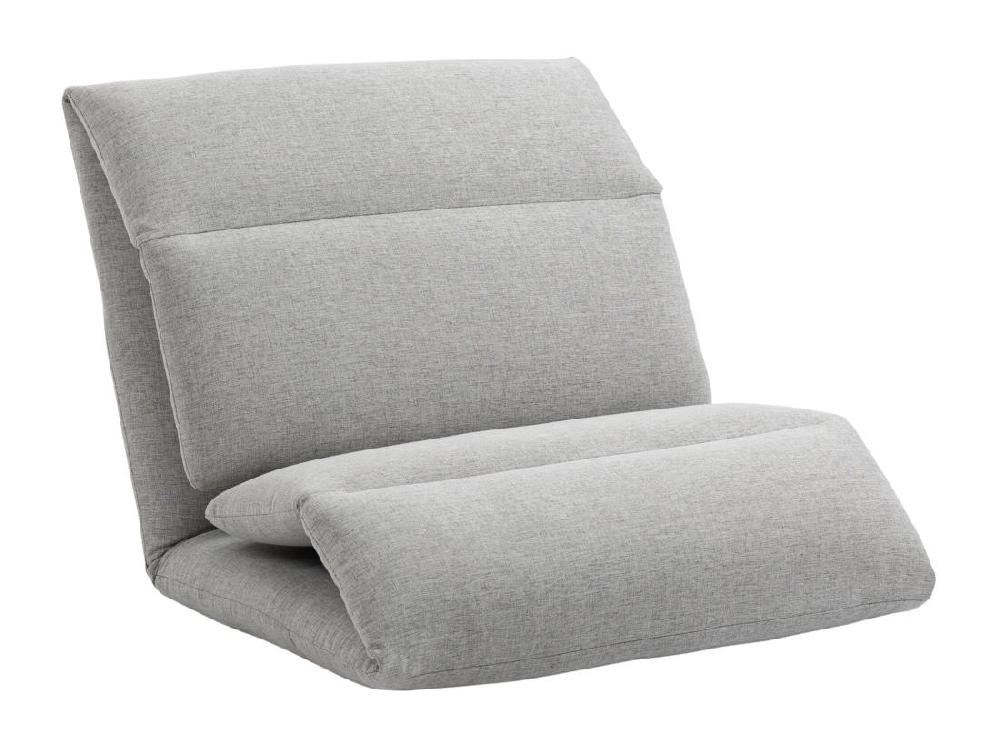 Vente Unique Fauteuil Convertible Fauteuil Paresseux Grand Confort Inclinaison Dossier Multipositions 90°-180° Acier Tissu Gris Clair