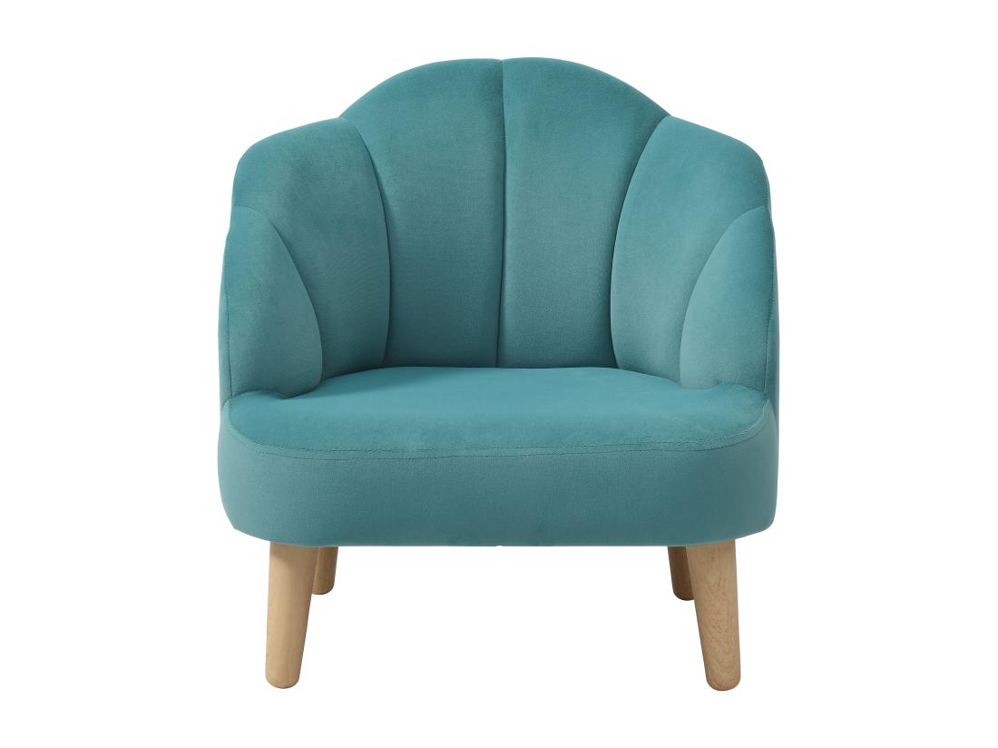 Vente Unique Fauteuil Coquillage Pour Enfant En Velours Bleu COBACA