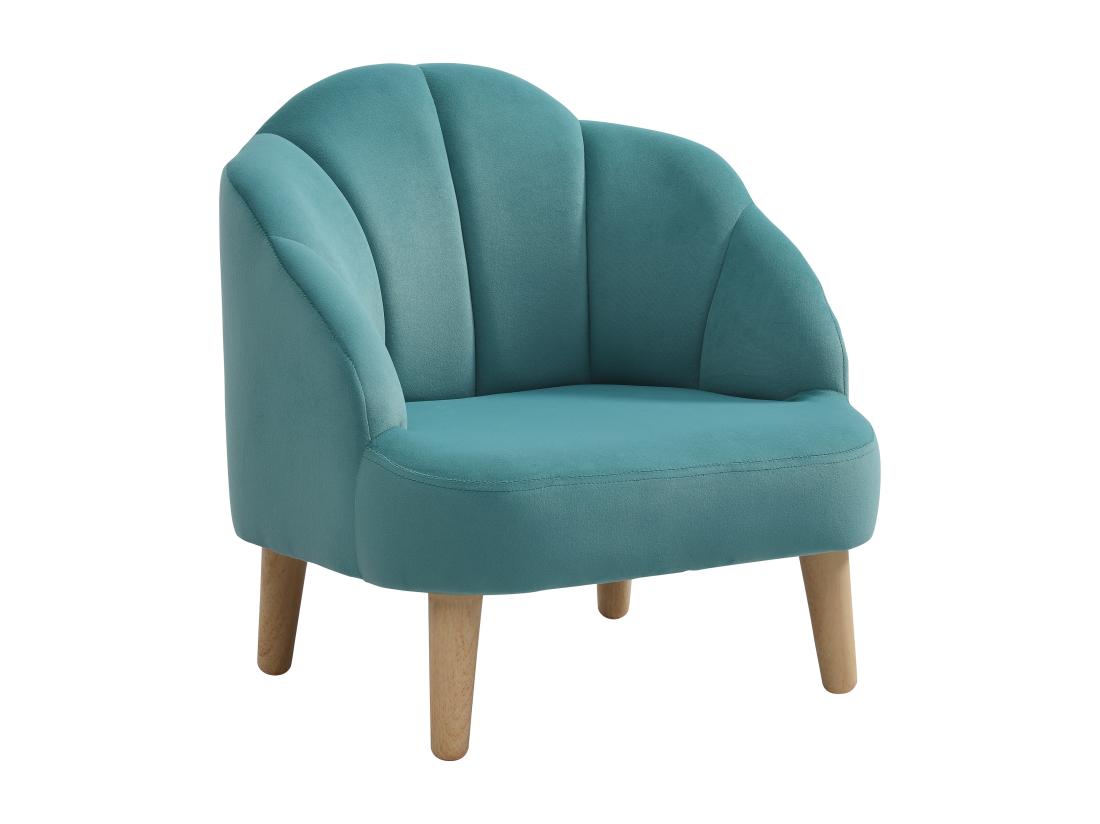 Vente Unique Fauteuil Coquillage Pour Enfant En Velours Bleu COBACA