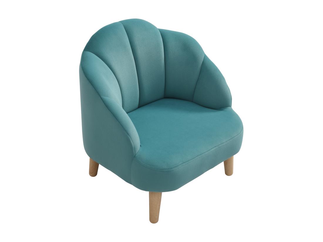 Vente Unique Fauteuil Coquillage Pour Enfant En Velours Bleu COBACA