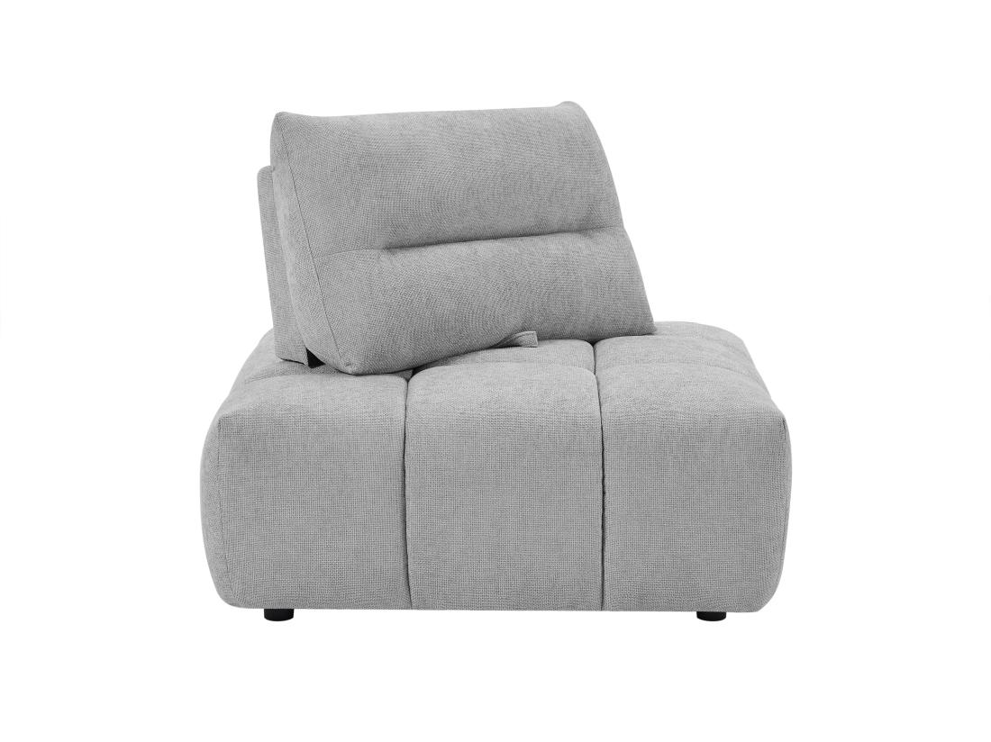 Vente Unique Fauteuil D'angle Dossier Avance-recule En Tissu Texturé Gris Clair APOLIU