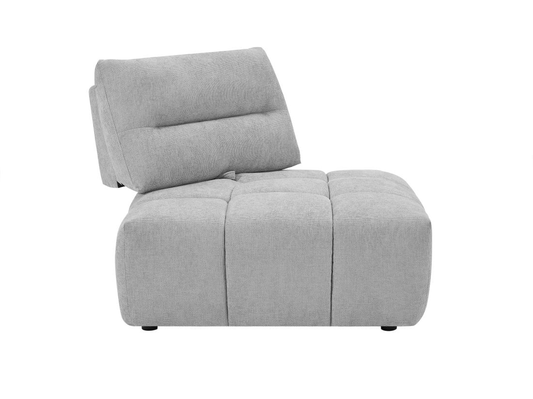 Vente Unique Fauteuil D'angle Dossier Avance-recule En Tissu Texturé Gris Clair APOLIU