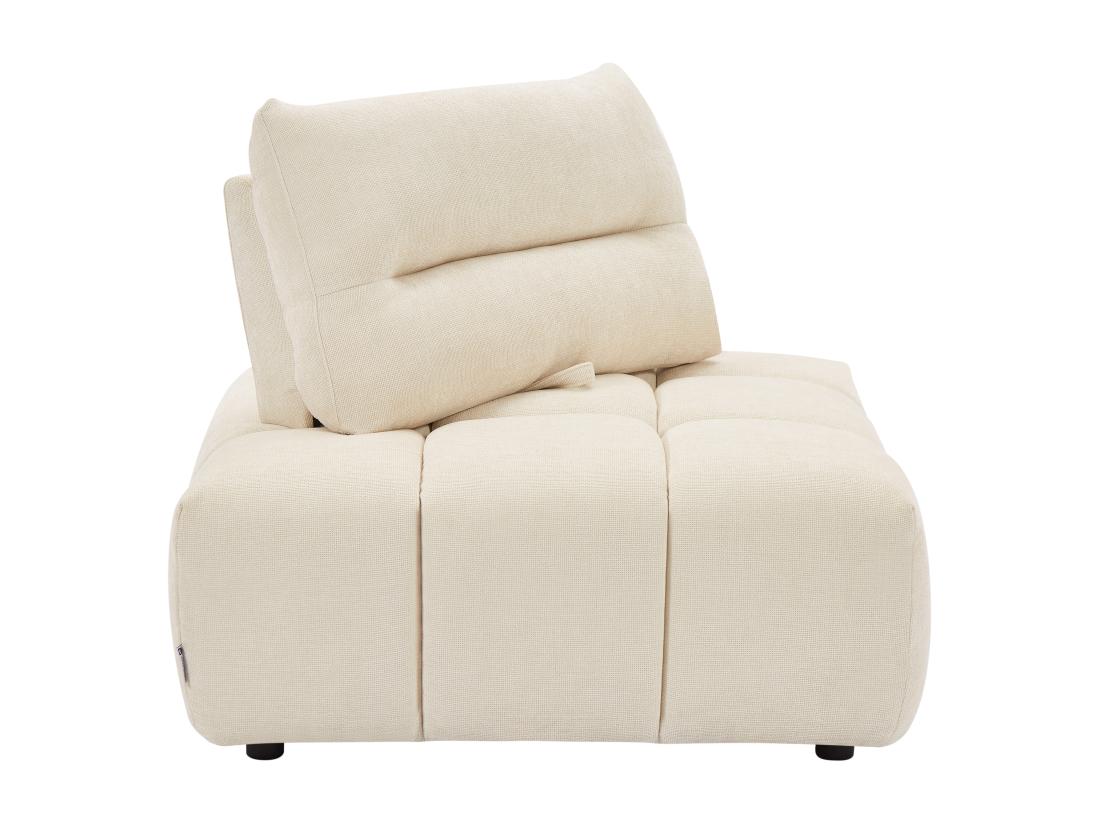 Vente Unique Fauteuil D'angle Dossier Avance-recule En Tissu Texturé Beige APOLIU