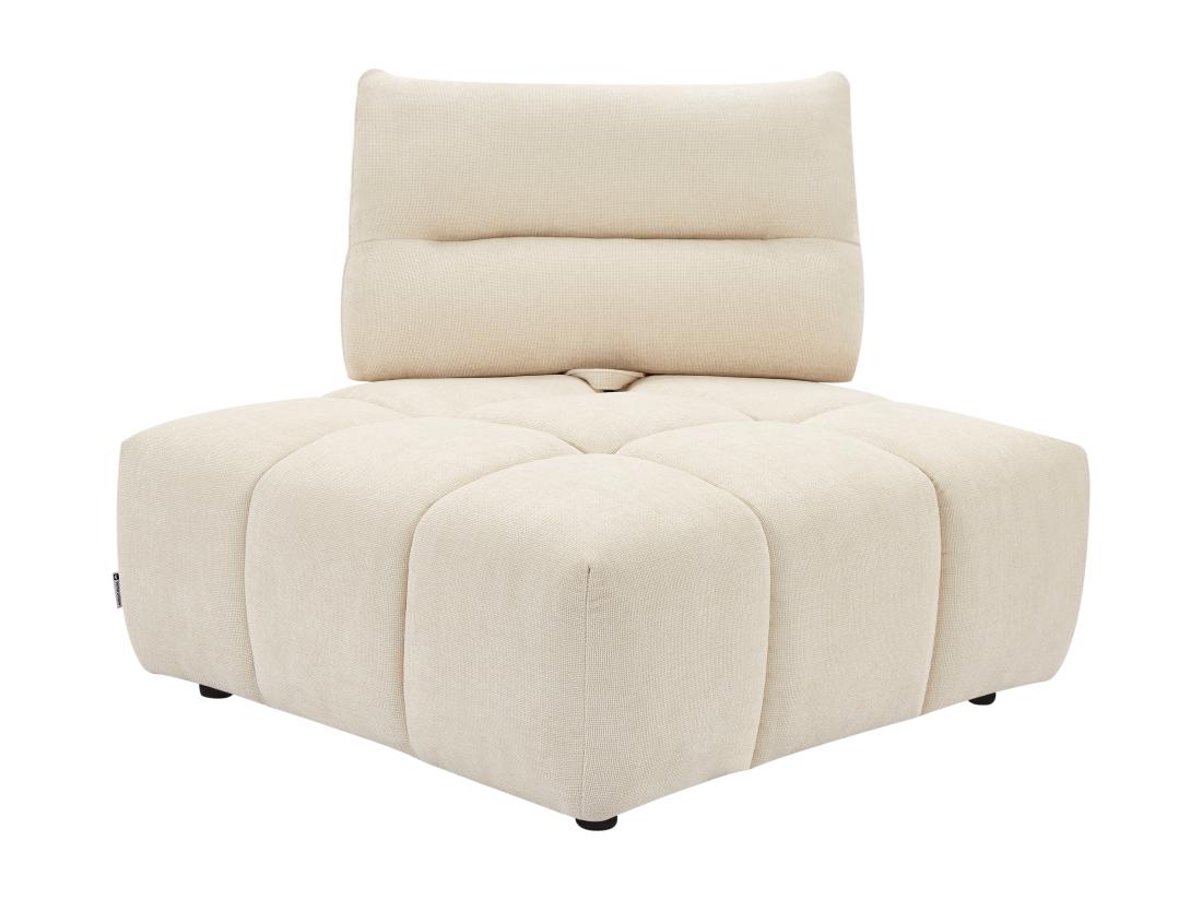 vente unique Fauteuil d'angle dossier avance-recule en tissu texturé beige APOLIU