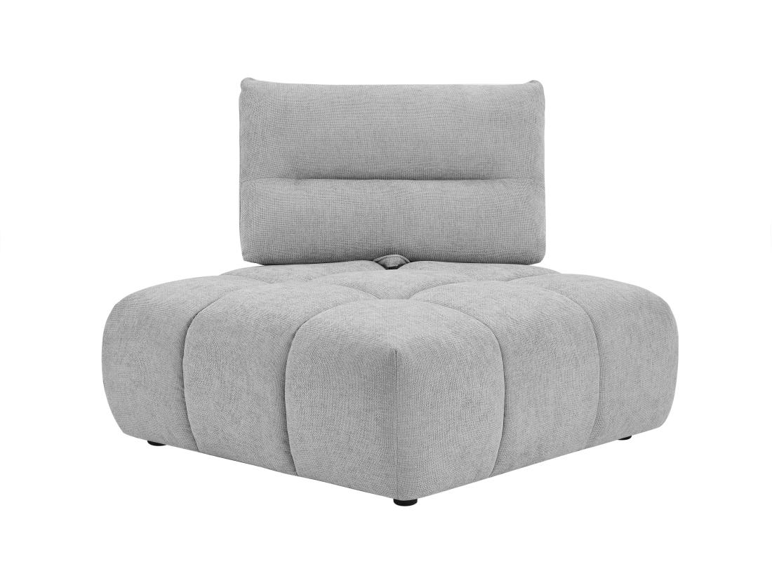 vente unique Fauteuil d'angle dossier avance-recule en tissu texturé gris clair APOLIU