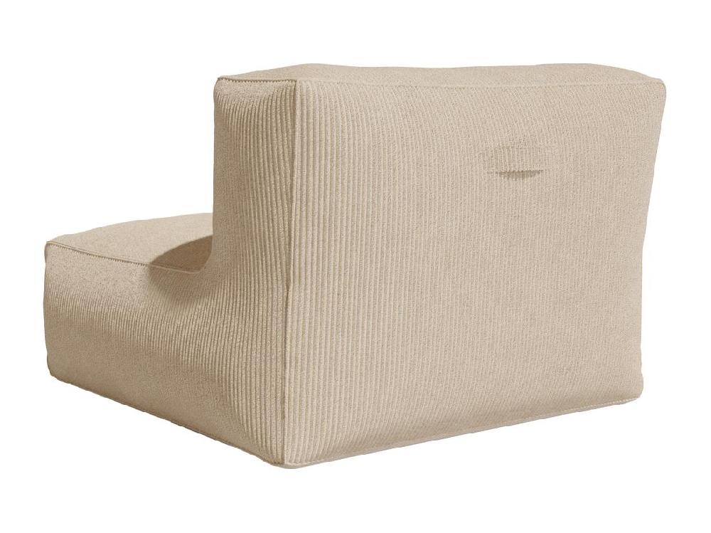 Vente Unique Fauteuil D'angle En Velours Côtelé Beige NOUMARA