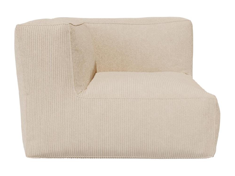 vente unique Fauteuil d'angle en velours côtelé beige NOUMARA
